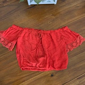 Off shoulder crop top